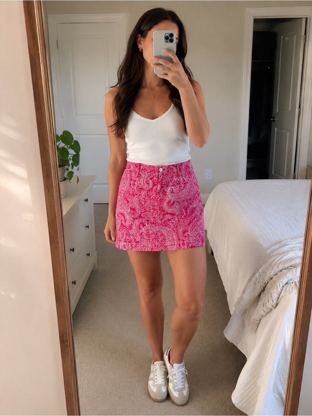 G.H. Bass & Co. Hot Pink Paisley-Print Mini Skirt